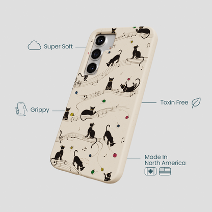 Seashell Music Kitties Samsung Galaxy S25 Case