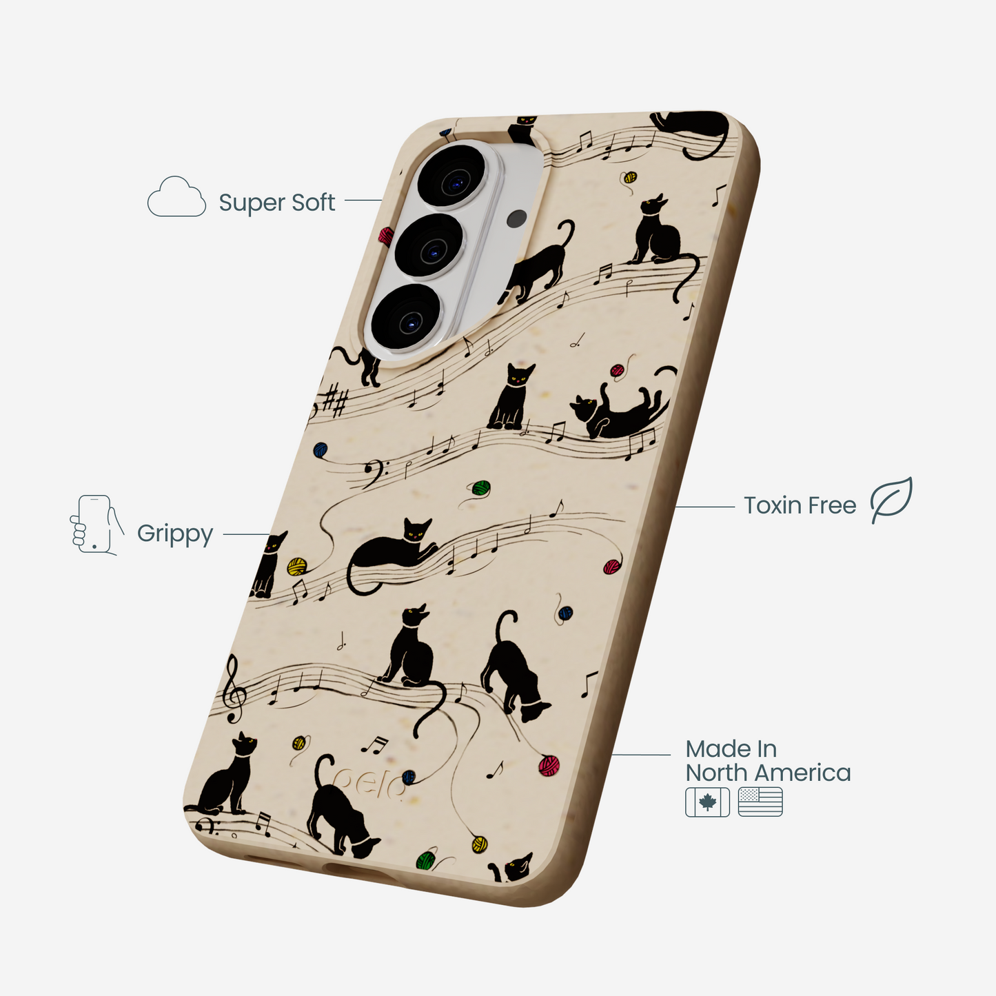 Seashell Music Kitties Samsung Galaxy S26 Case