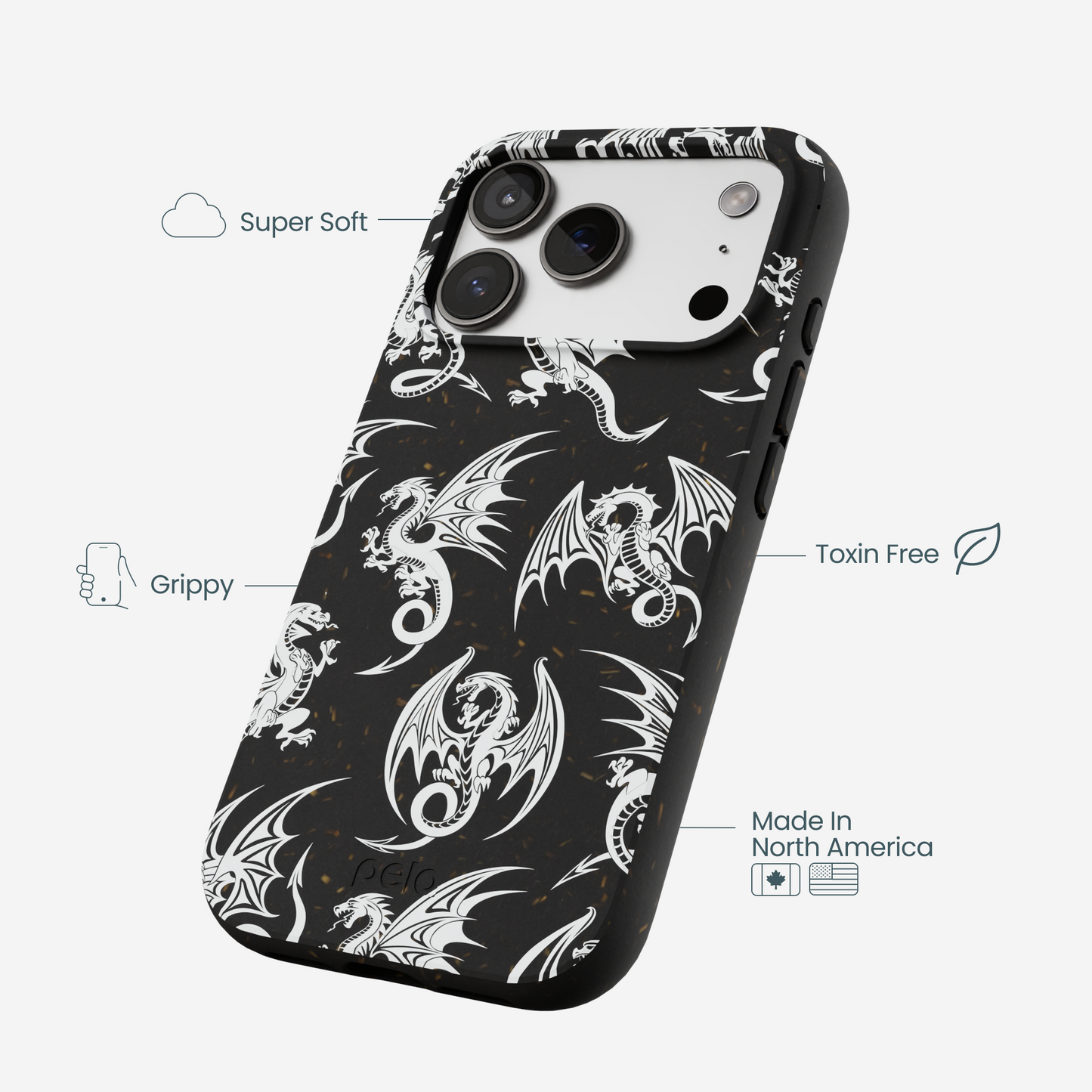 Black Mythical Dragons iPhone 17 Pro Case