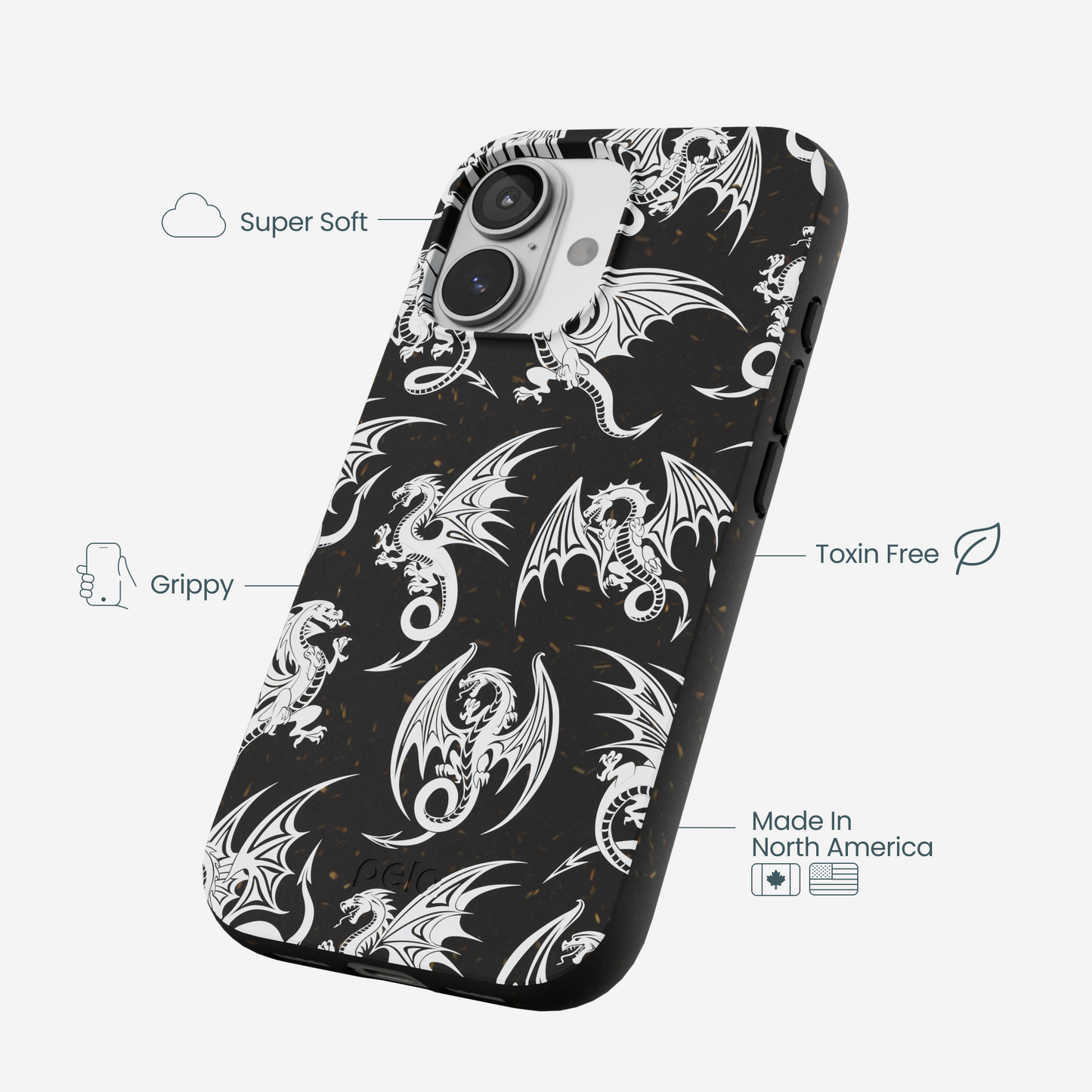 Black Mythical Dragons iPhone 17 Case