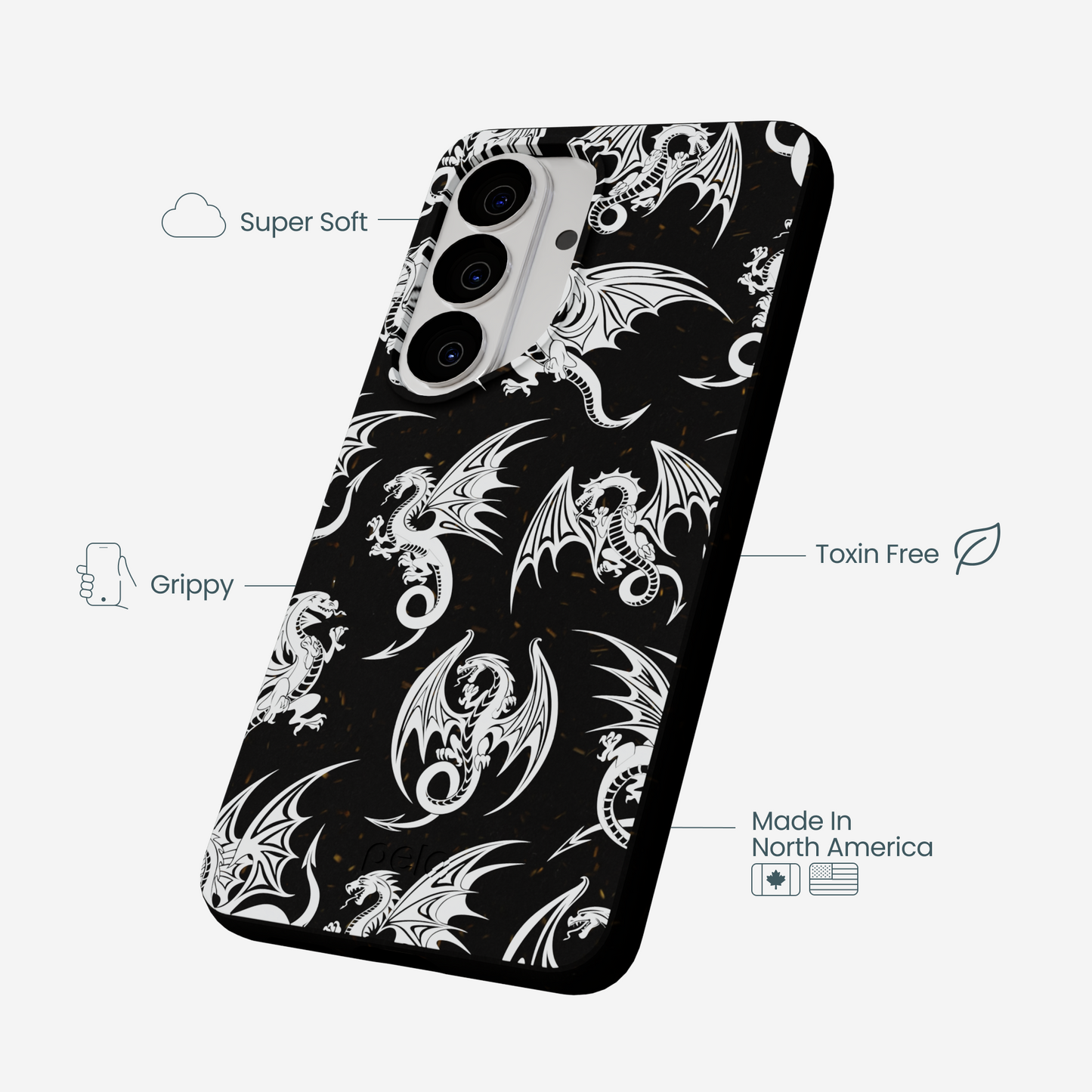 Black Mythical Dragons Samsung Galaxy S26 Case
