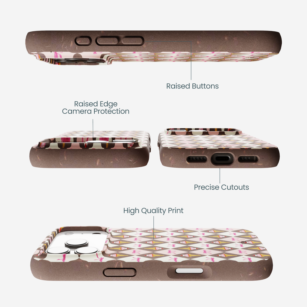 Chocolate Brown Neapolitan Dream iPhone 17 Pro Case