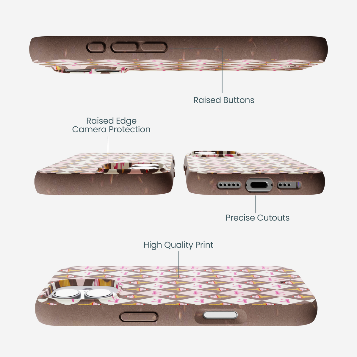 Chocolate Brown Neapolitan Dream iPhone 17 Case