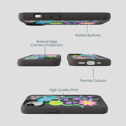 Black Neon Garden iPhone 16e/17e Case