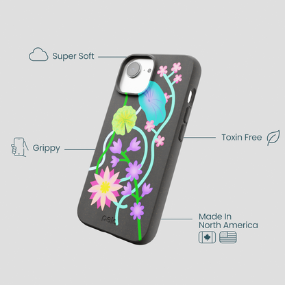 Black Neon Garden iPhone 16e/17e Case