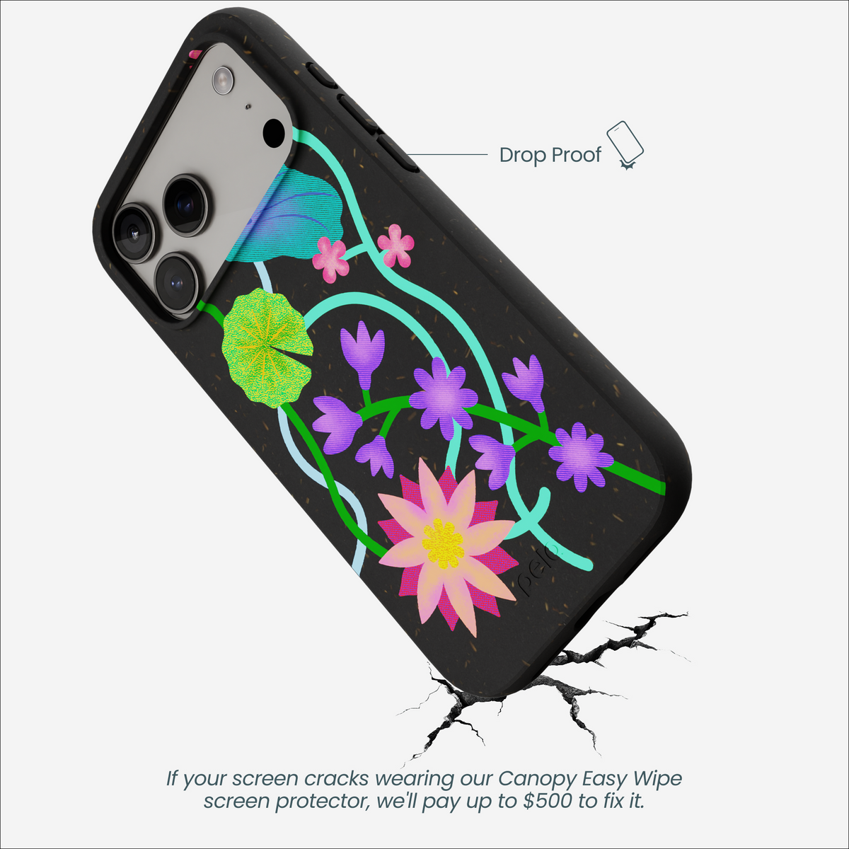 Black Neon Garden iPhone 17 Pro Max Case