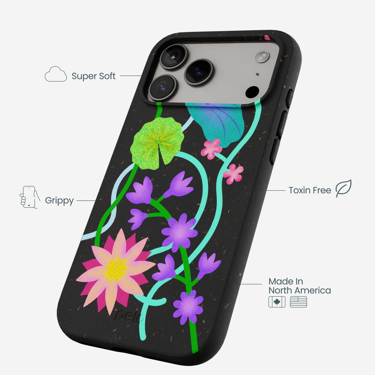 Black Neon Garden iPhone 17 Pro Max Case