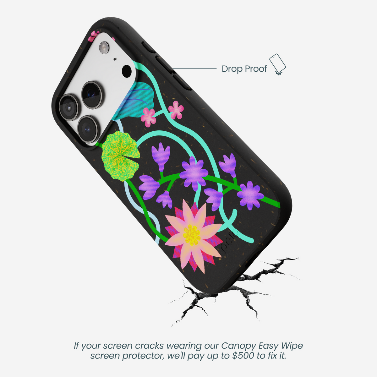 Black Neon Garden iPhone 17 Pro Case