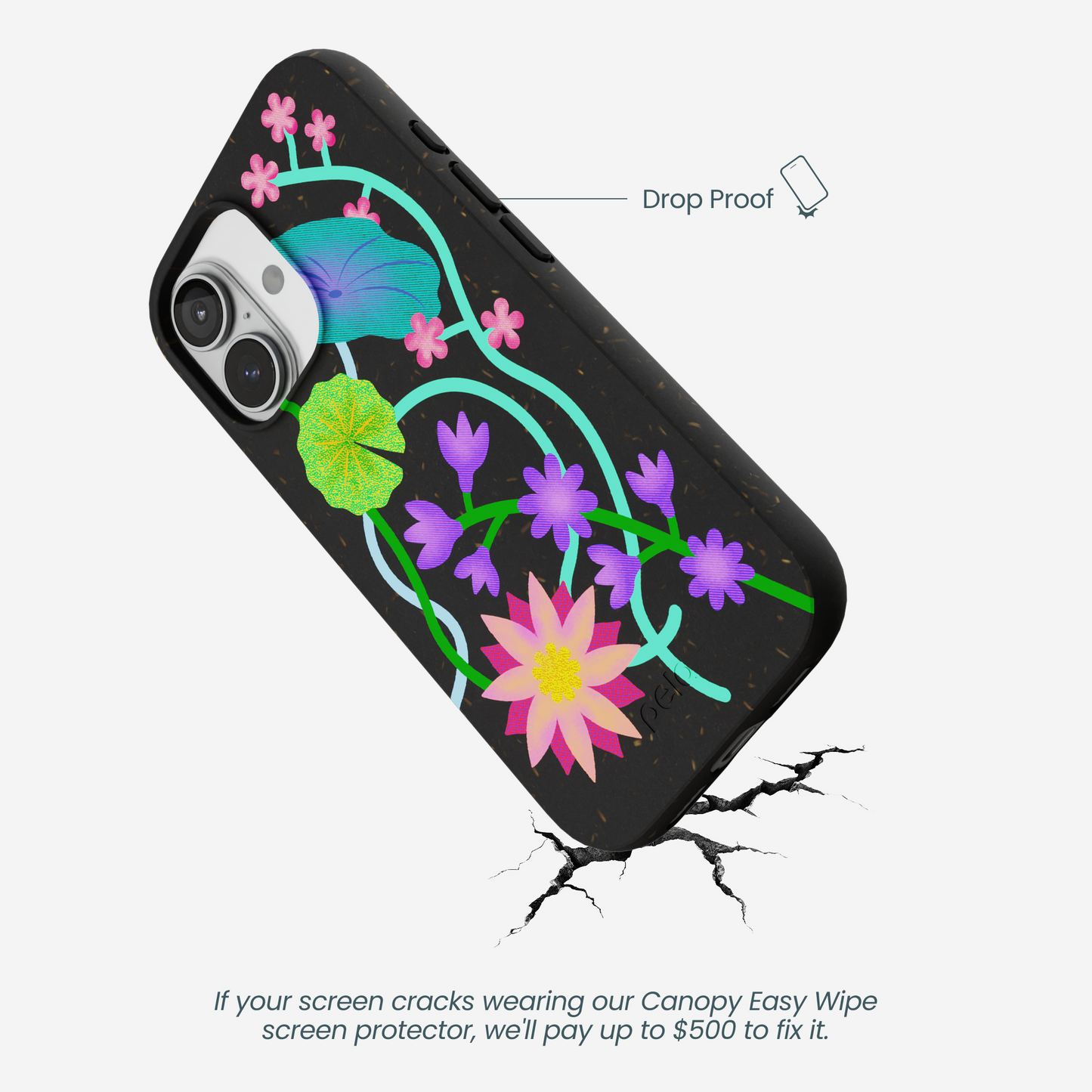 Black Neon Garden iPhone 17 Case
