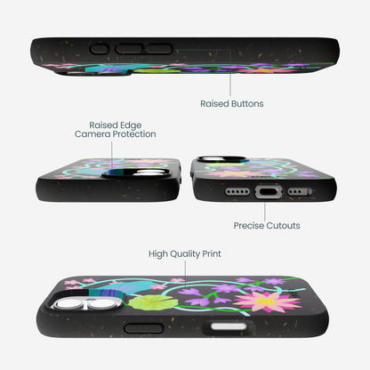 Black Neon Garden iPhone 17 Case