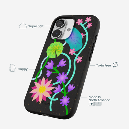 Black Neon Garden iPhone 17 Case