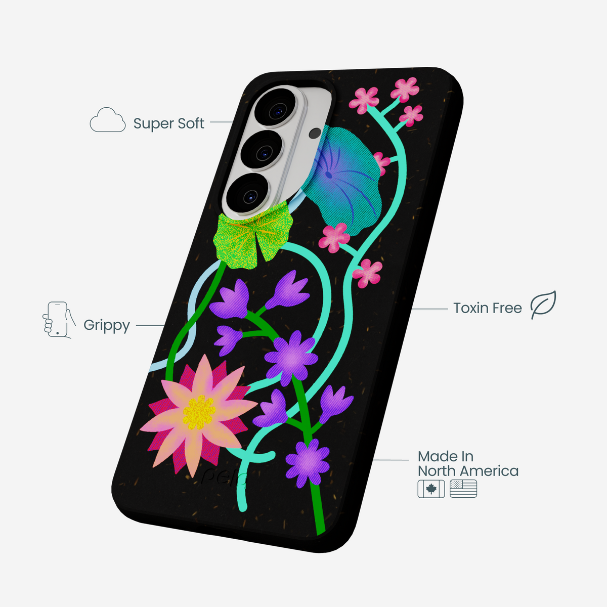 Black Neon Garden Samsung Galaxy S26 Case