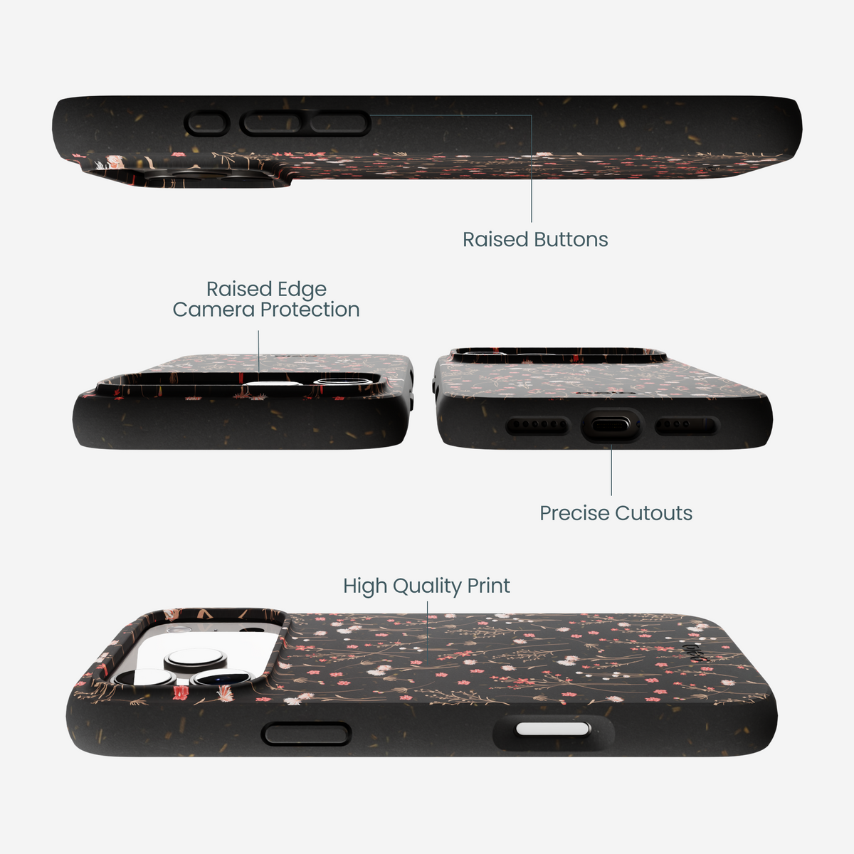 Black Night Garden iPhone 17 Pro Max Case