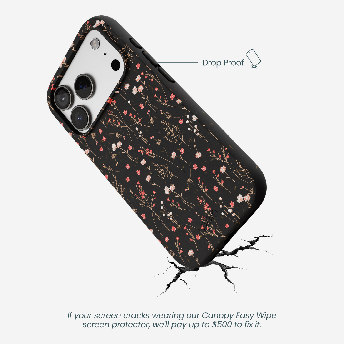Black Night Garden iPhone 17 Pro Case