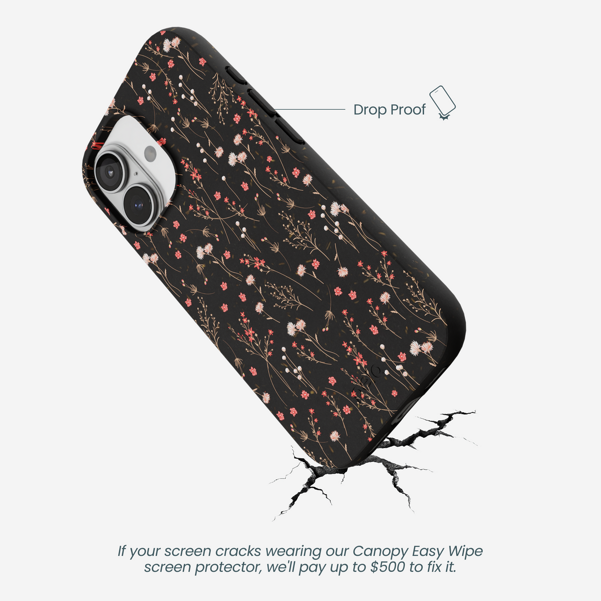 Black Night Garden iPhone 17 Case