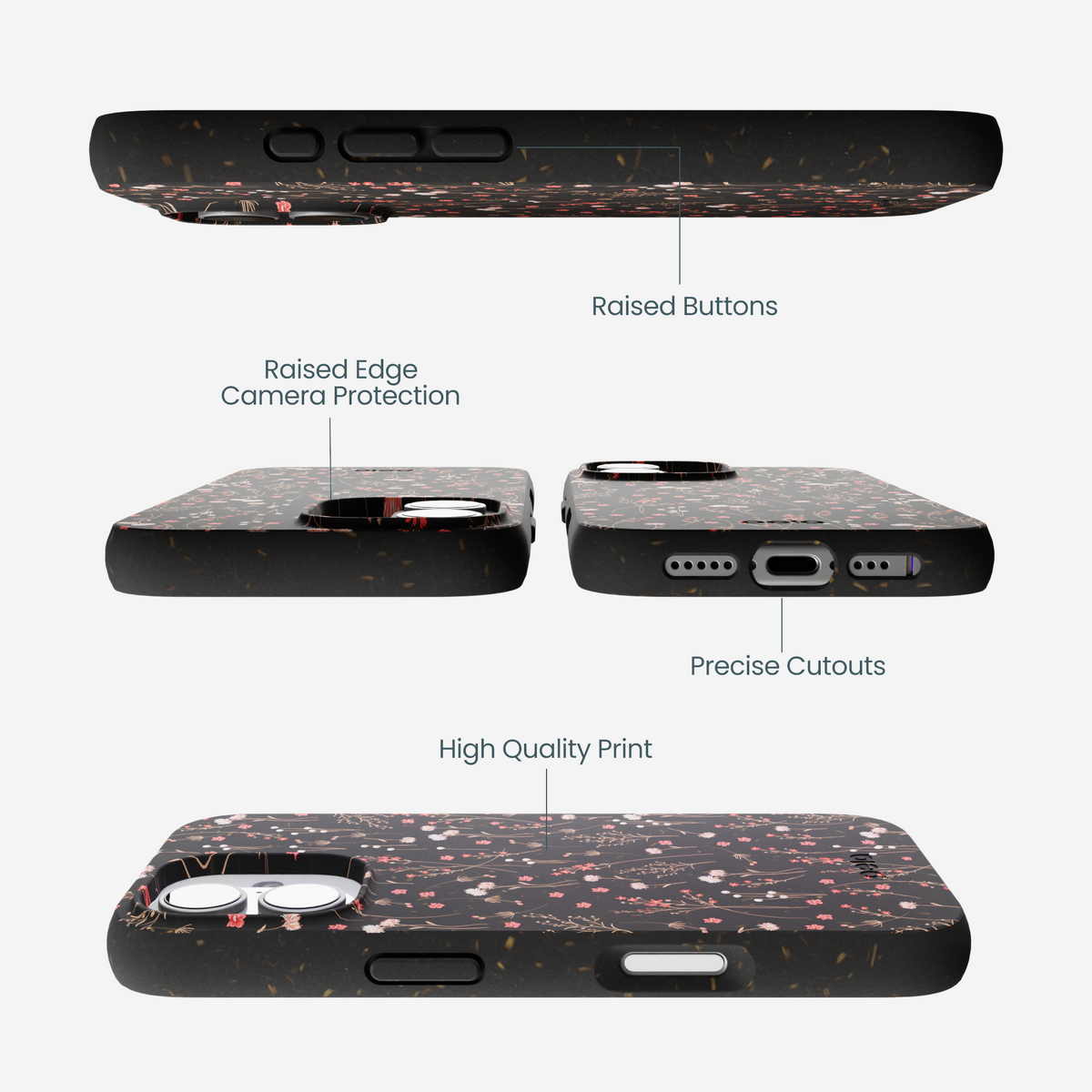 Black Night Garden iPhone 17 Case