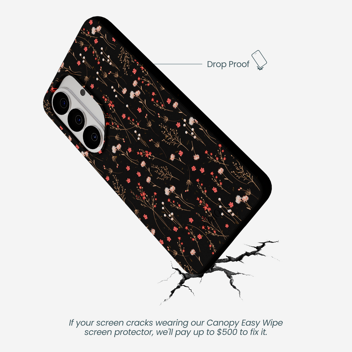 Black Night Garden Samsung Galaxy S26 Case