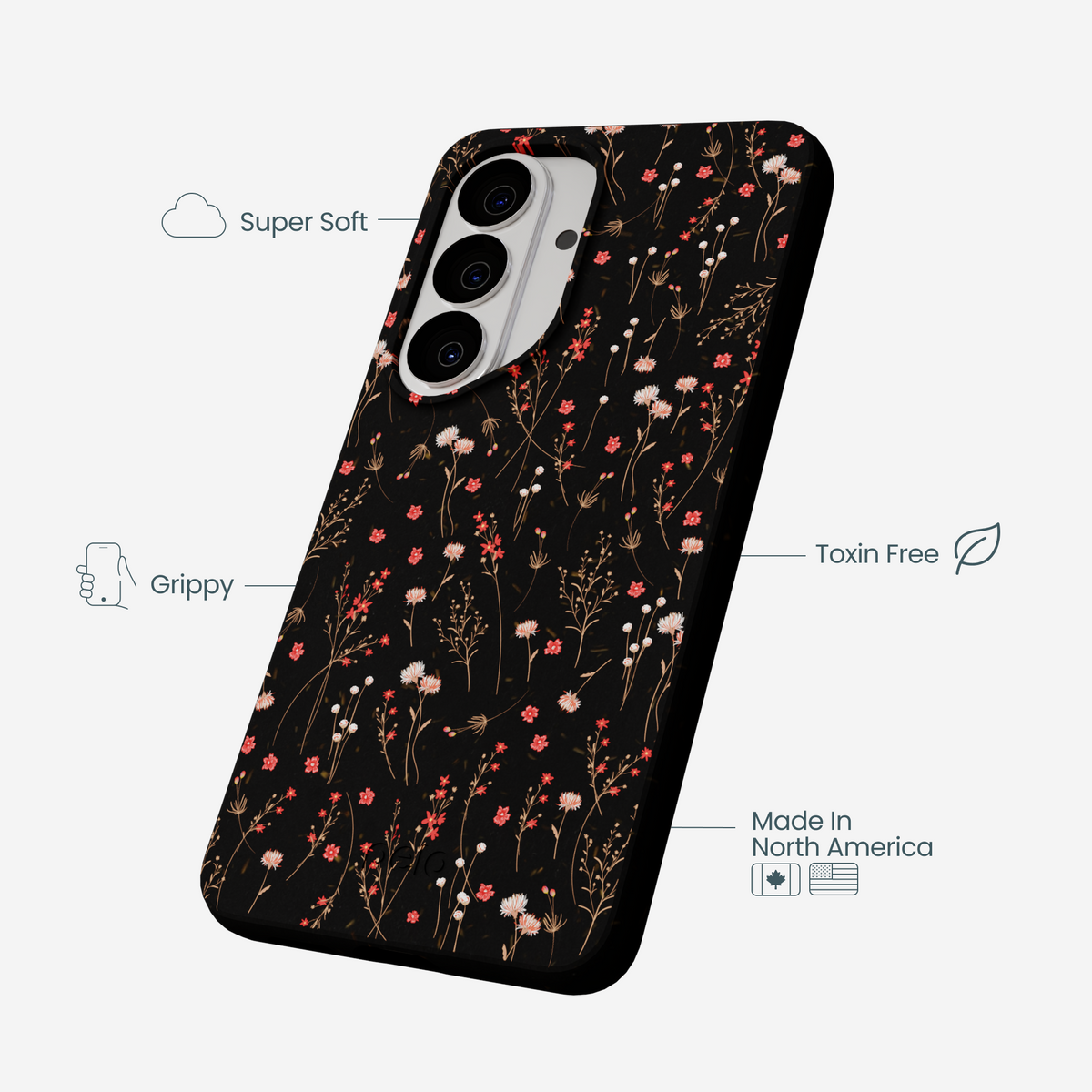 Black Night Garden Samsung Galaxy S26 Case