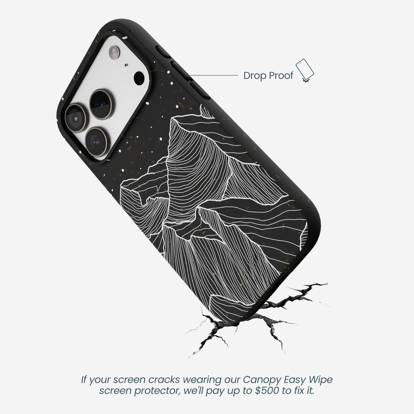 Black Night Panorama iPhone 17 Pro Case