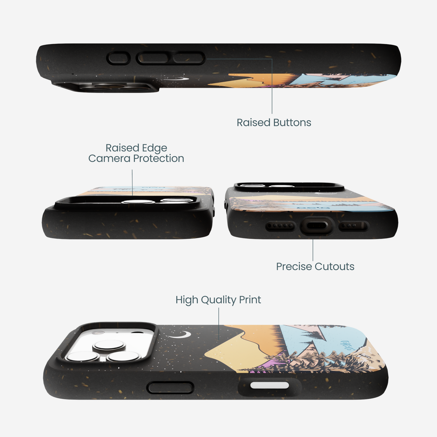 Black Night Trails iPhone 17 Pro Case