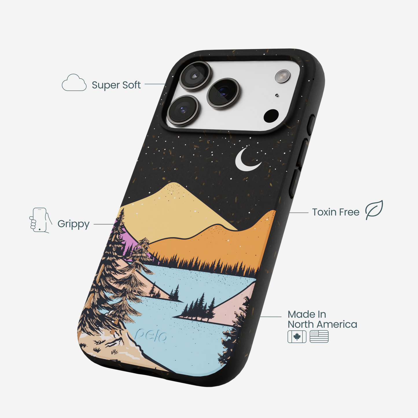 Black Night Trails iPhone 17 Pro Case