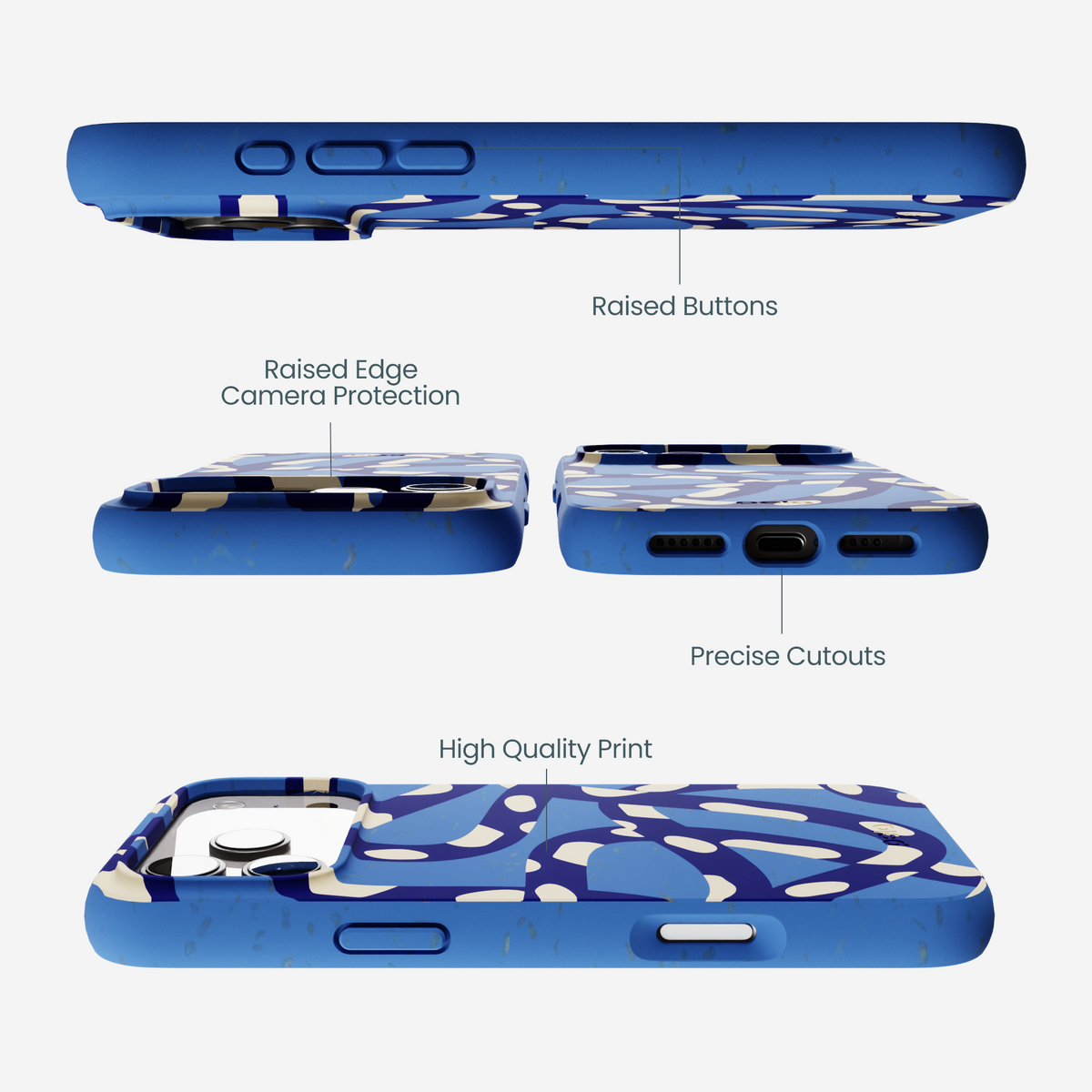 Electric Blue Noodles iPhone 17 Pro Max Case