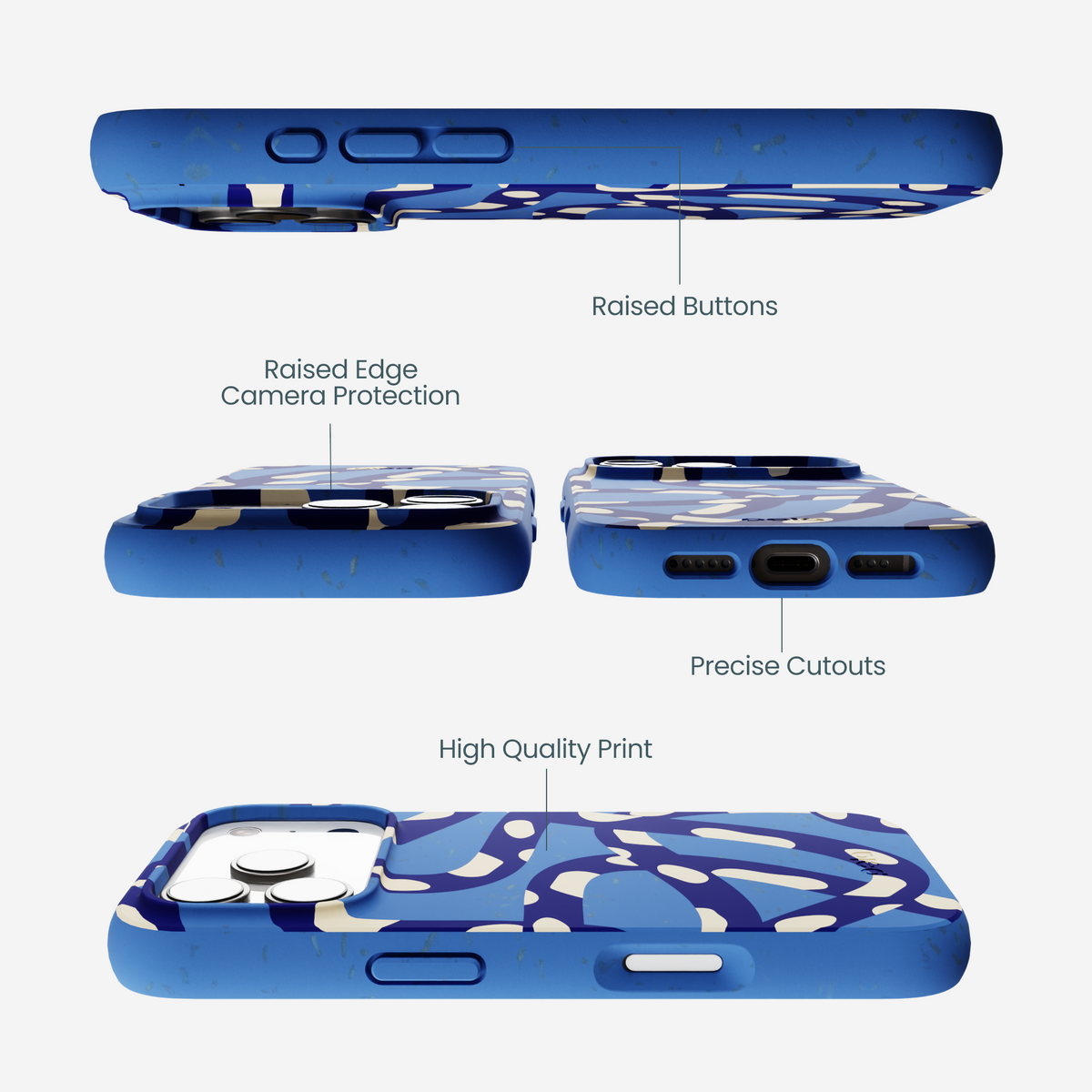 Electric Blue Noodles iPhone 17 Pro Case