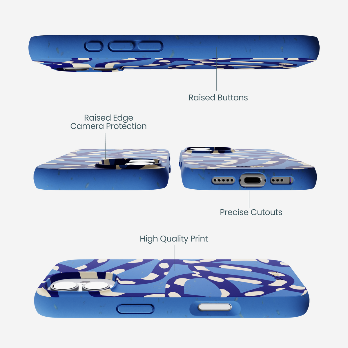 Electric Blue Noodles iPhone 17 Case