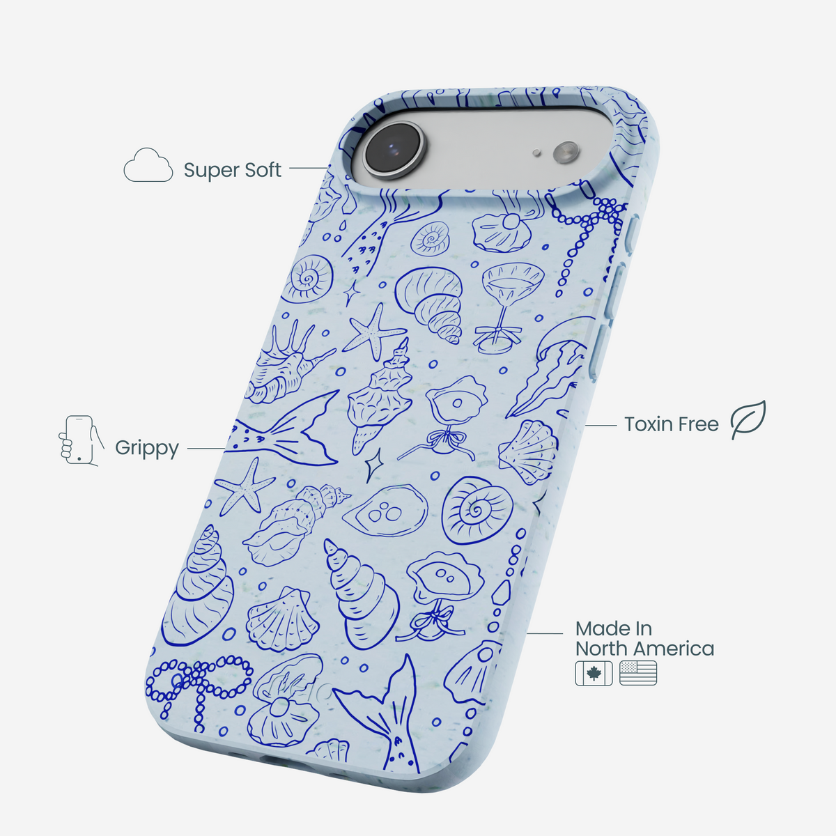 Powder Blue Ocean Charms iPhone Air Case