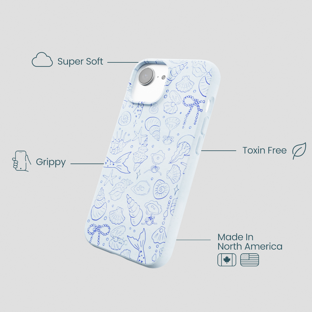 Powder Blue Ocean Charms iPhone 16e/17e Case