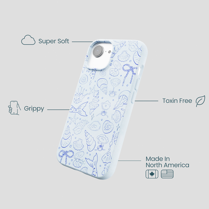 Powder Blue Ocean Charms iPhone 16e/17e Case