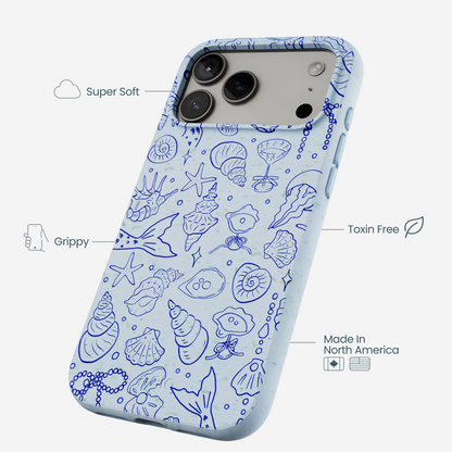 Powder Blue Ocean Charms iPhone 17 Pro Max Case