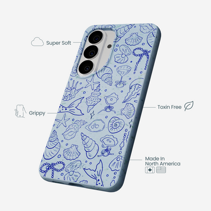 Powder Blue Ocean Charms Samsung Galaxy S26 Case