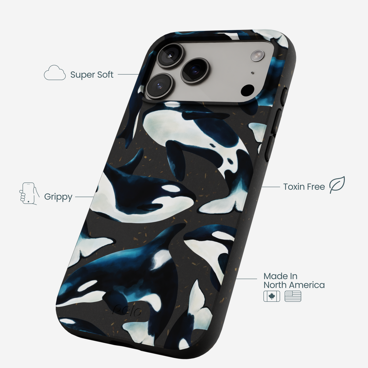 Black Orca World iPhone 17 Pro Max Case
