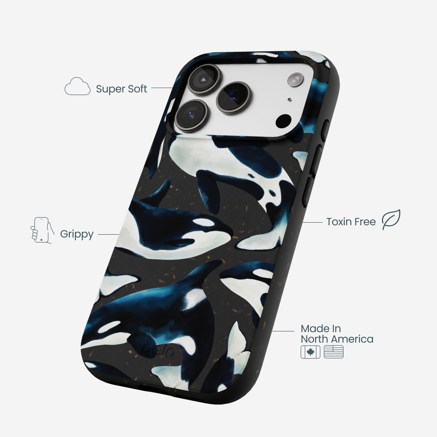 Black Orca World iPhone 17 Pro Case