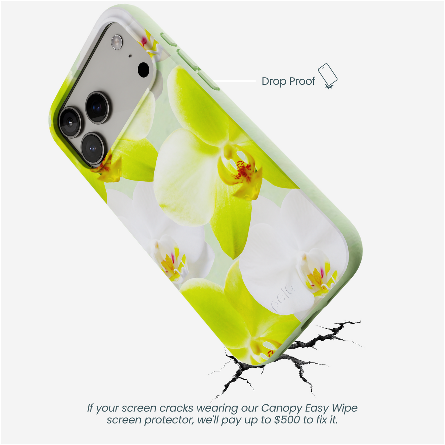 Sage Green Orchid Blooms iPhone 17 Pro Max Case