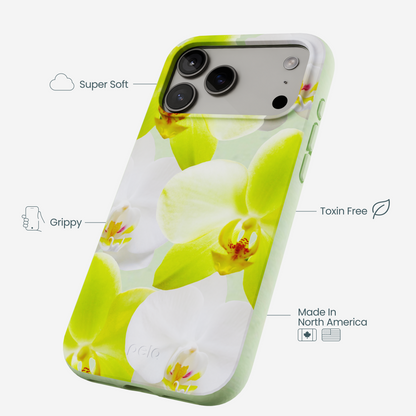 Sage Green Orchid Blooms iPhone 17 Pro Max Case