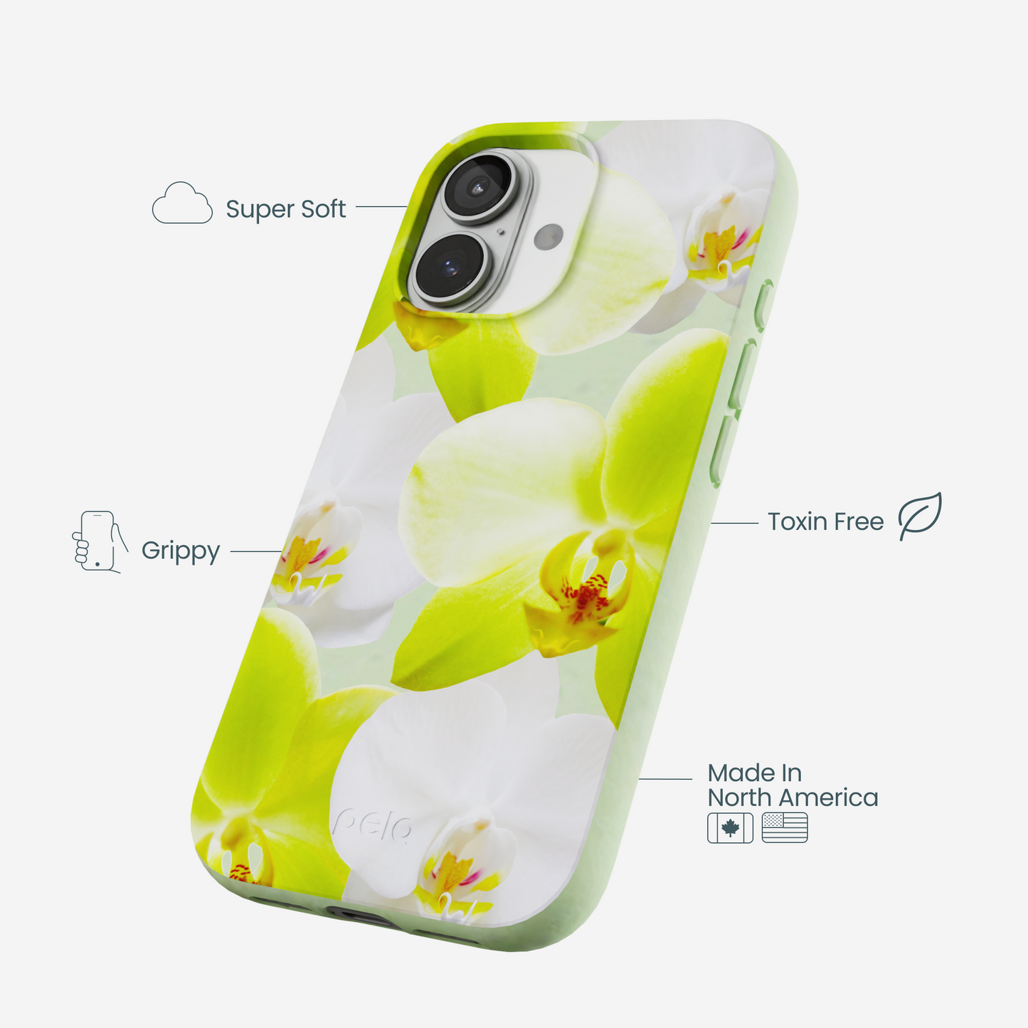 Sage Green Orchid Blooms iPhone 17 Case