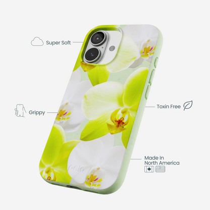 Sage Green Orchid Blooms iPhone 17 Case