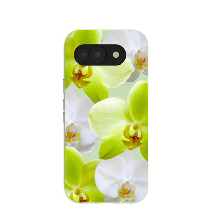 Sage Green Orchid Blooms Google Pixel 10a Case