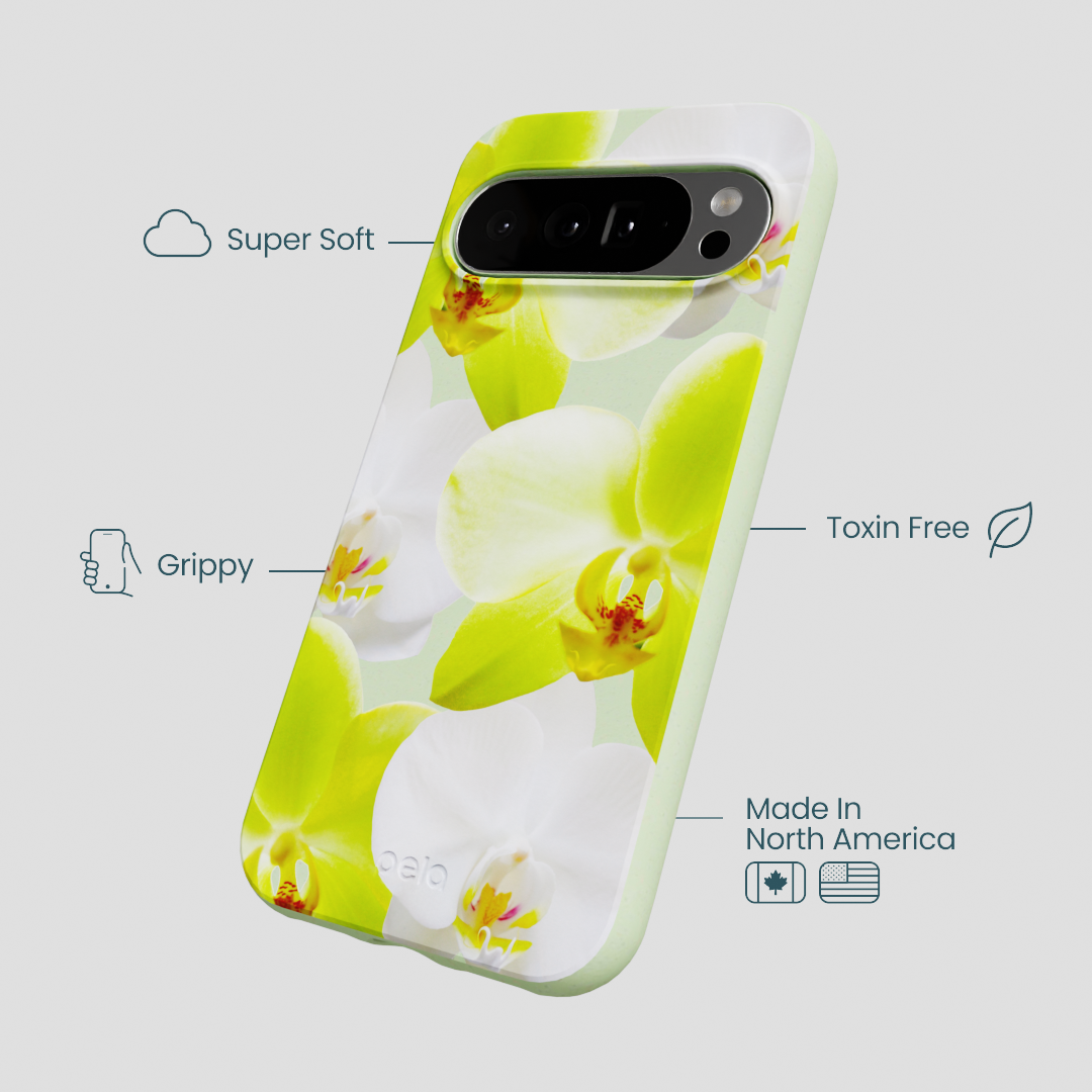 Sage Green Orchid Blooms Google Pixel 10 Pro XL Case