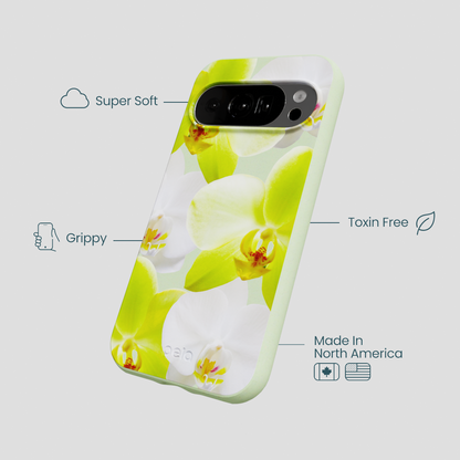 Sage Green Orchid Blooms Google Pixel 10/10 Pro Case