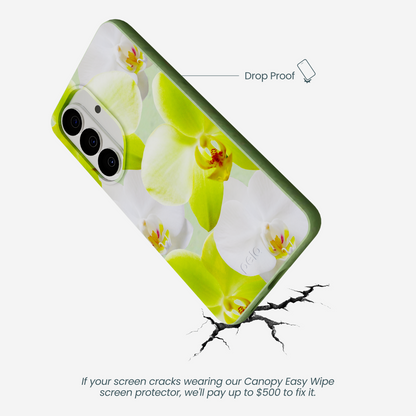 Sage Green Orchid Blooms Samsung Galaxy S26 Case