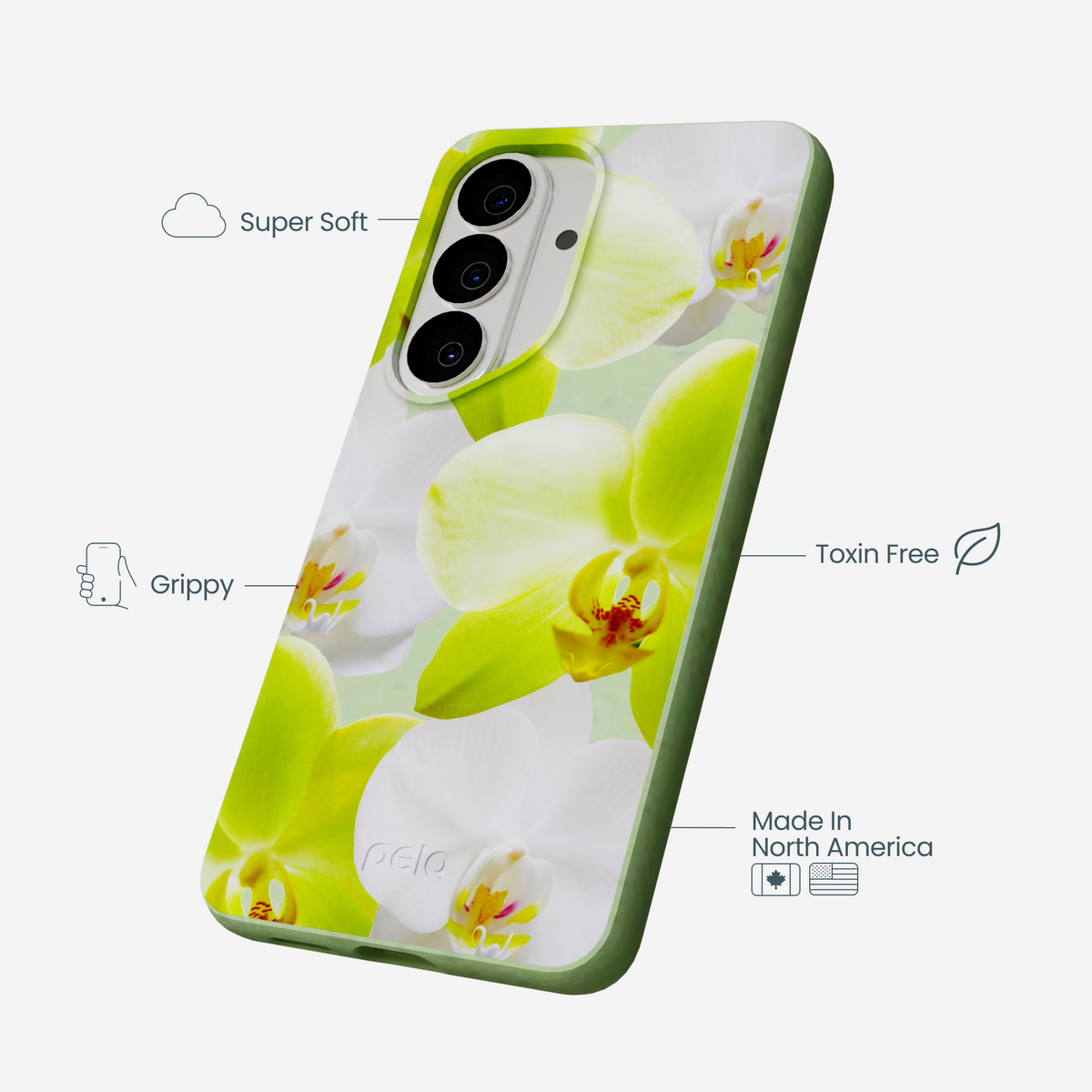 Sage Green Orchid Blooms Samsung Galaxy S26 Case
