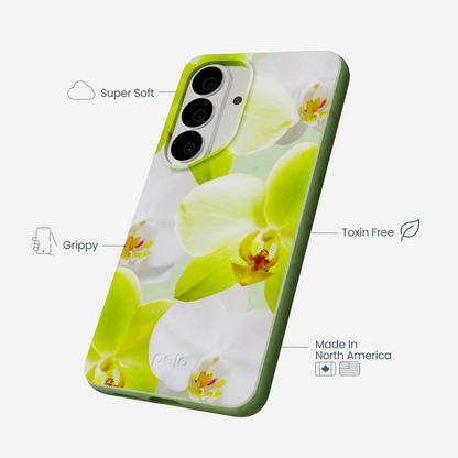 Sage Green Orchid Blooms Samsung Galaxy S26 Case