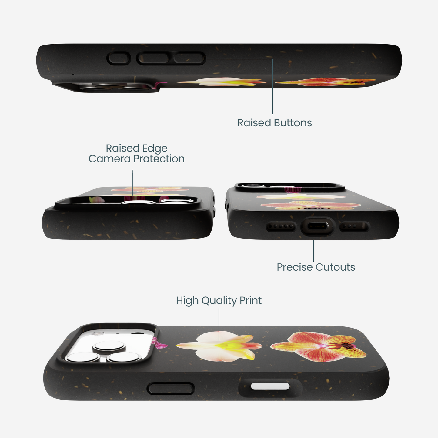 Black Orchids iPhone 17 Pro Case