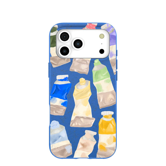 Electric Blue Paint Squeeze iPhone 17 Pro Max Case