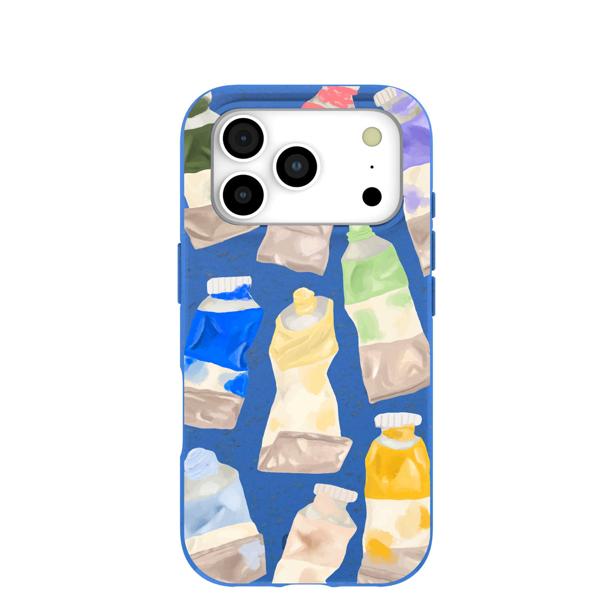 Electric Blue Paint Squeeze iPhone 17 Pro Case