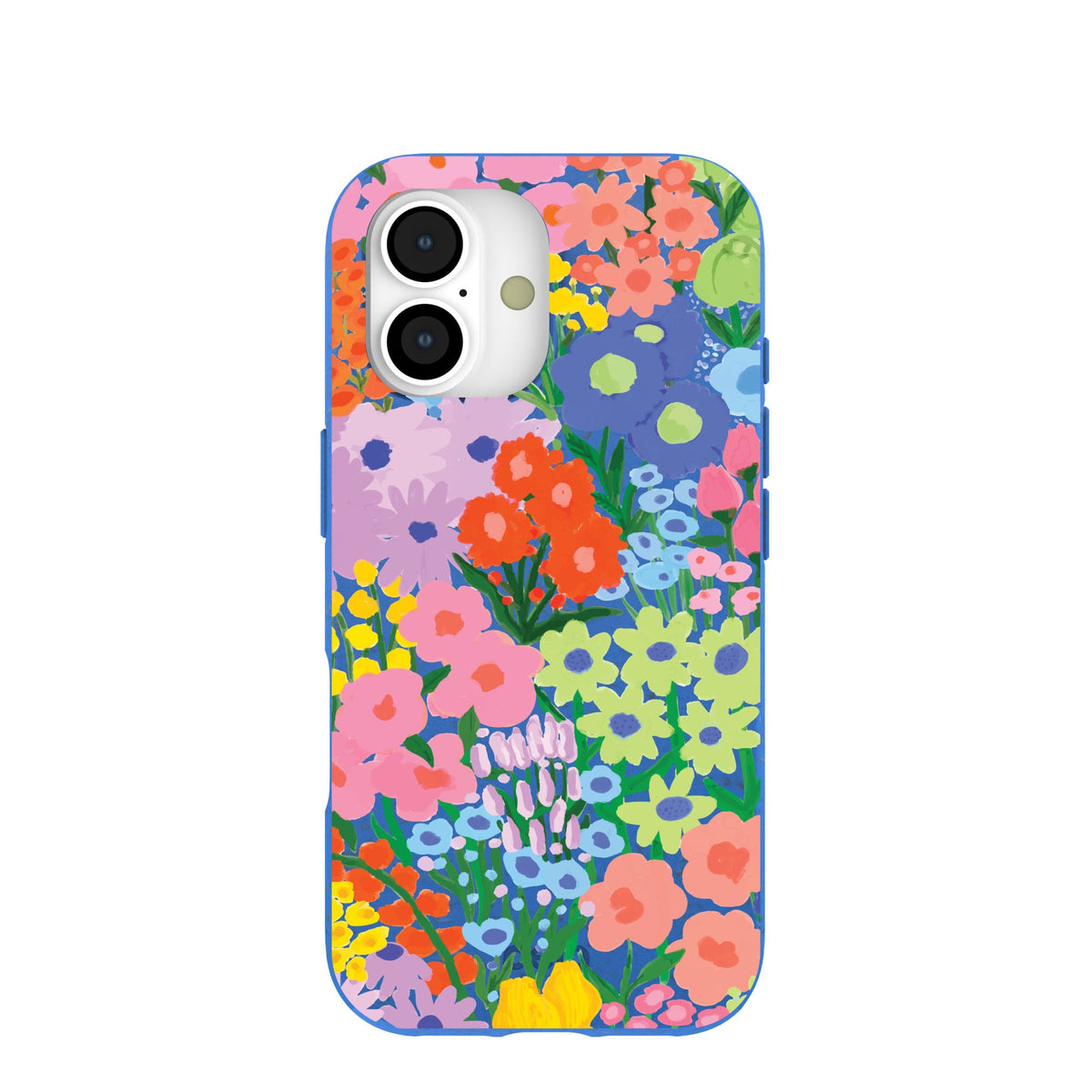 Electric Blue Painted Garden iPhone 17 Case