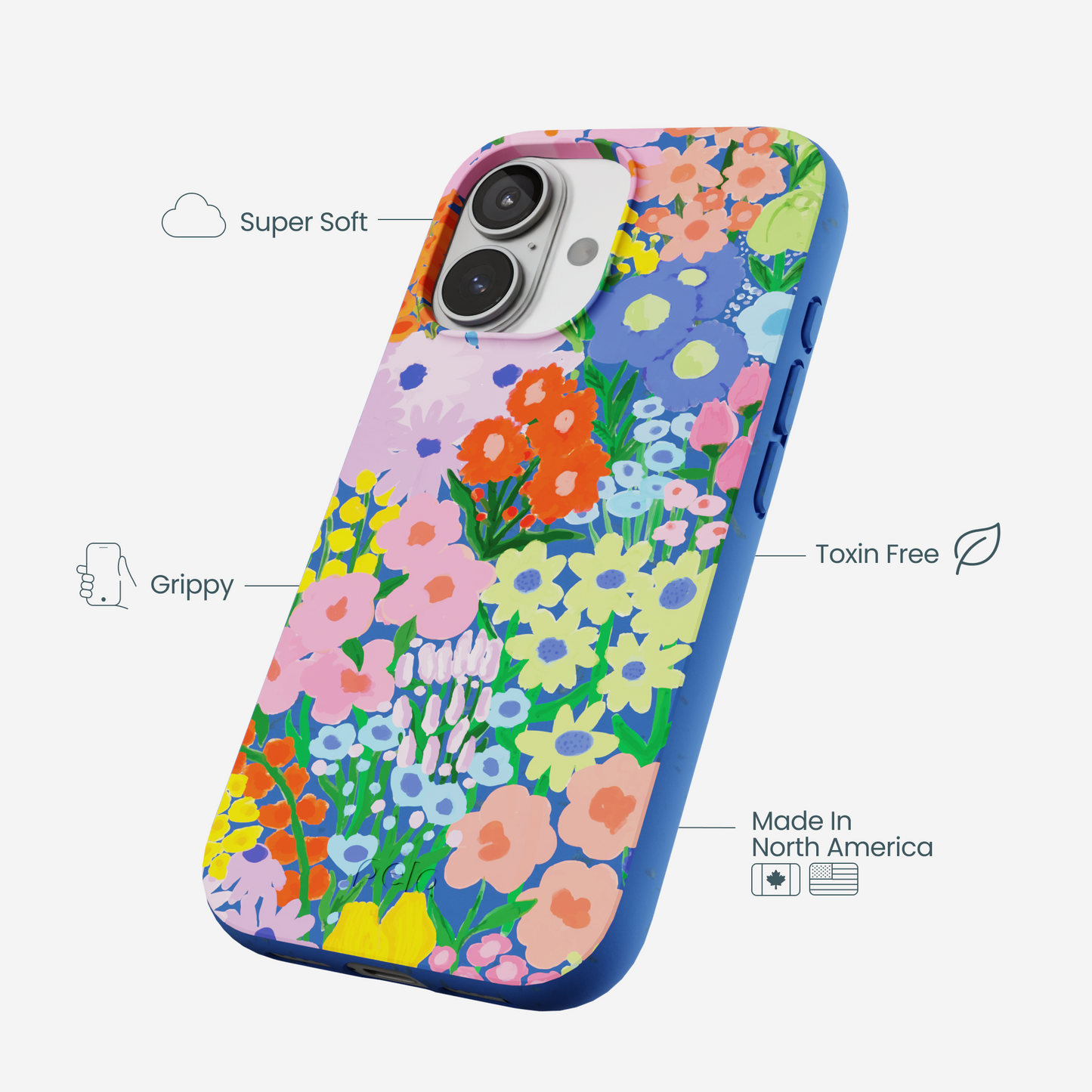 Electric Blue Painted Garden iPhone 17 Case